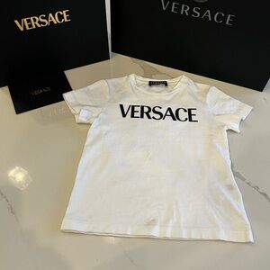 Versace White Short Sleeve Tee Classic Logo